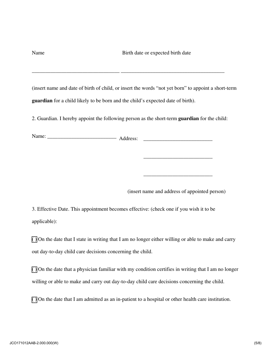 Appointment of Short Term Guardian of a Minor - Jackson County, Illinois, Page 5