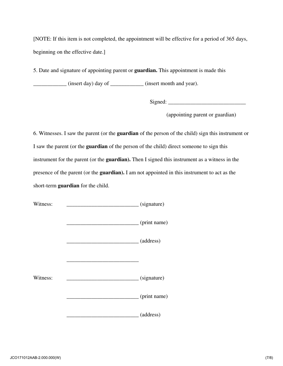 Appointment of Short Term Guardian of a Minor - Jackson County, Illinois, Page 7
