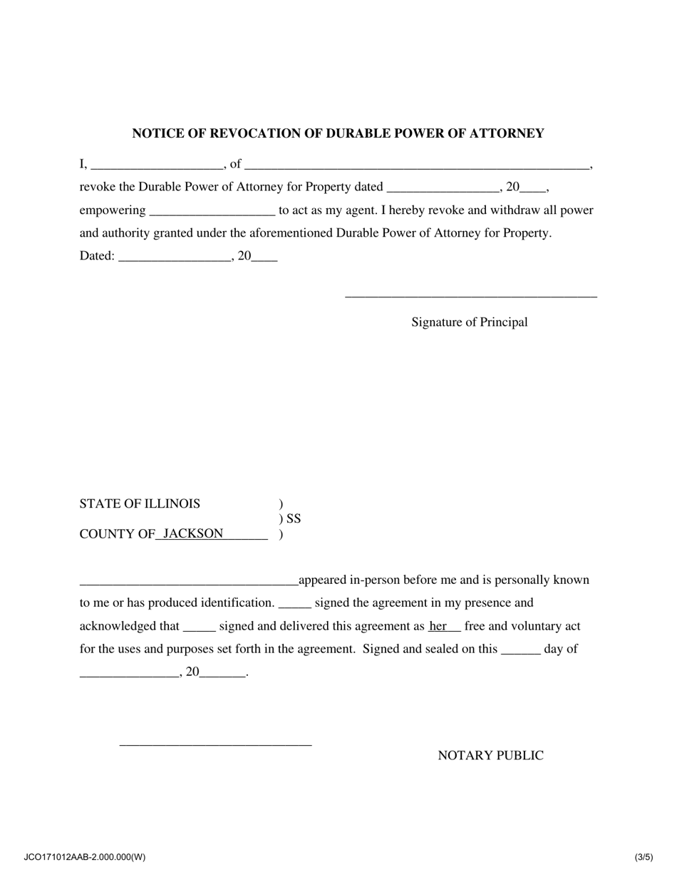 Notice of Revocation of Durable Power of Attorney - Jackson County, Illinois, Page 3