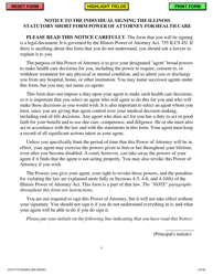 Illinois Statutory Short Form Power of Attorney for Health Care - Jackson County, Illinois, Page 4