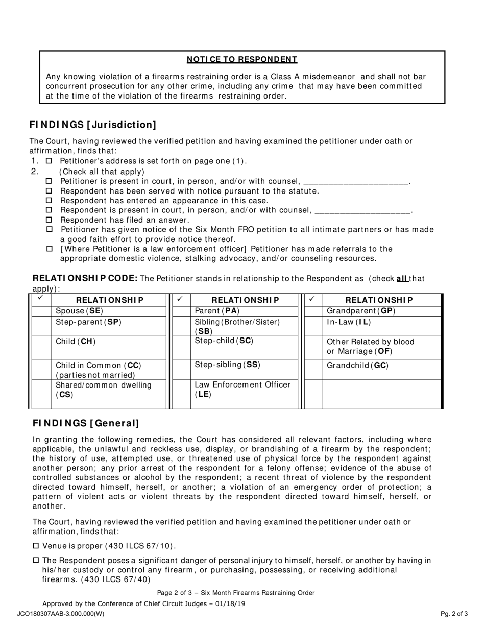 Jackson County, Illinois Six Month Firearms Restraining Order - Fill ...