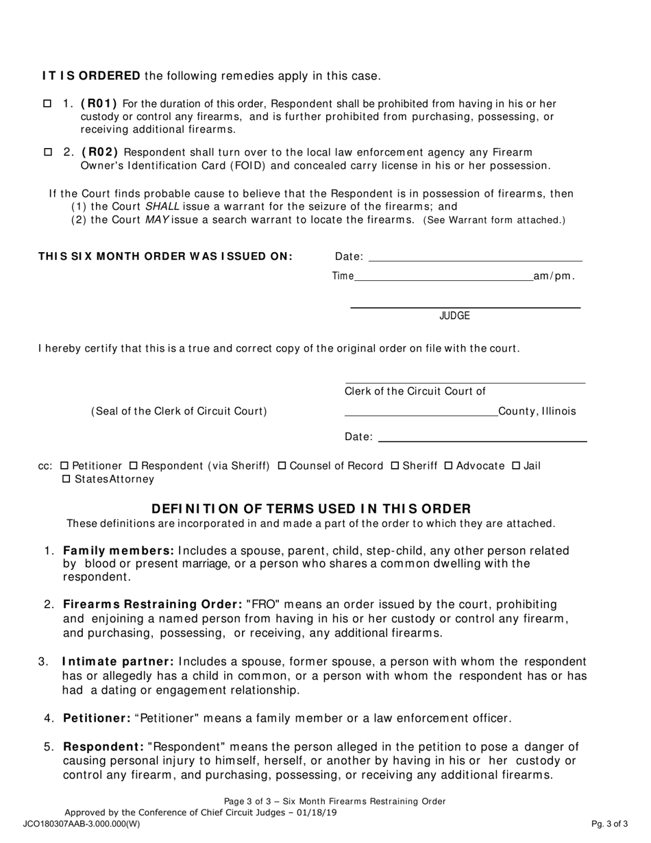 Six Month Firearms Restraining Order - Jackson County, Illinois, Page 3
