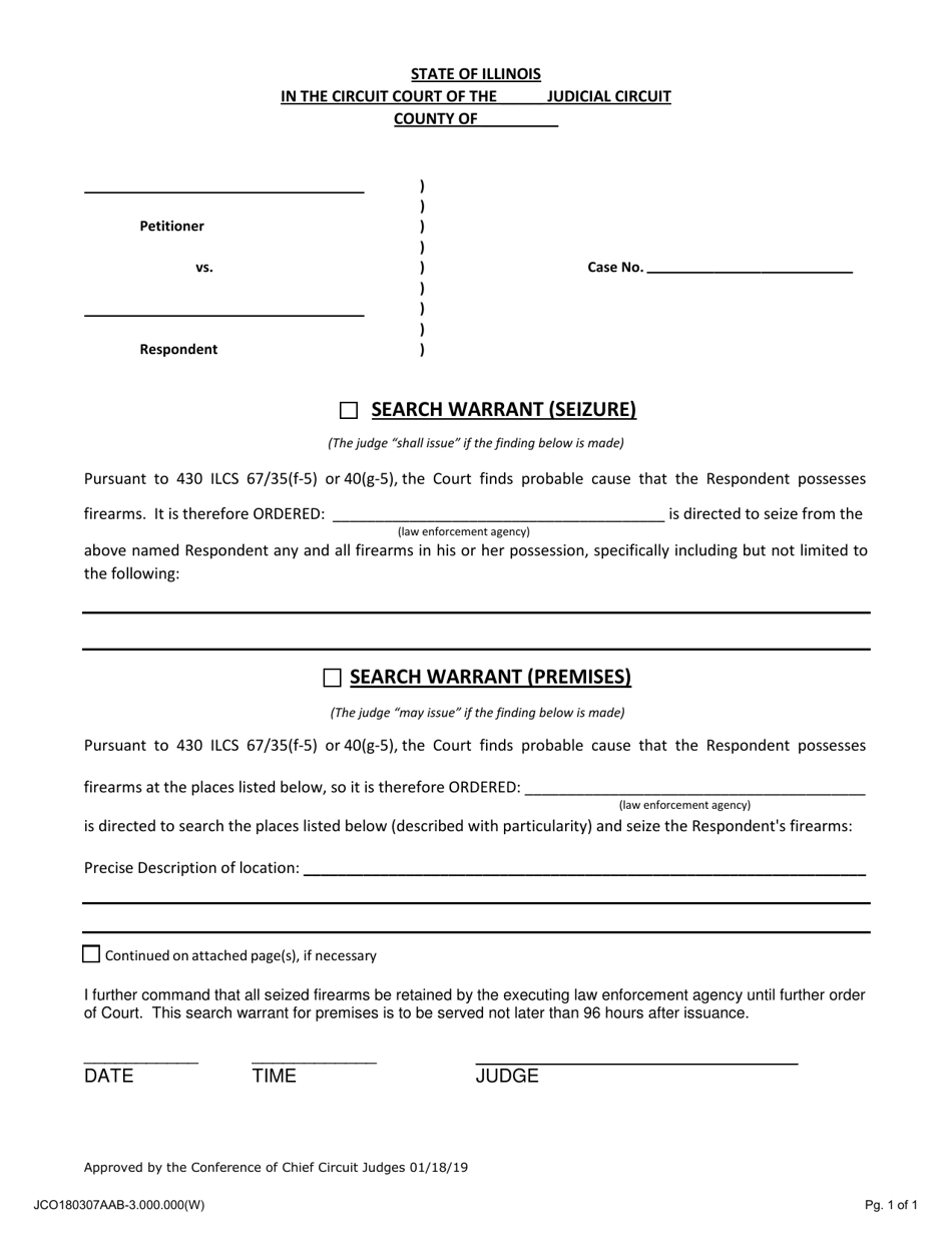Search Warrant (Seizure / Premises) - Jackson County, Illinois, Page 1