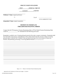 Document preview: Motion to Terminate Firearms Restraining Order - Jackson County, Illinois