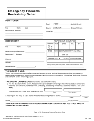 Document preview: Emergency Firearms Restraining Order - Jackson County, Illinois