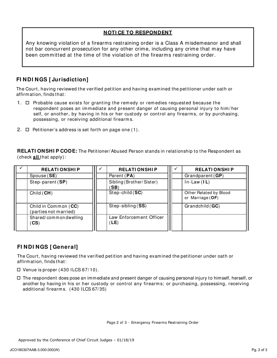 Emergency Firearms Restraining Order - Jackson County, Illinois, Page 2