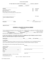 Document preview: Summons - Stalking No Contact Order - Jackson County, Illinois