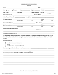 Verified Petition for Stalking No Contact Order - Jackson County, Illinois, Page 2