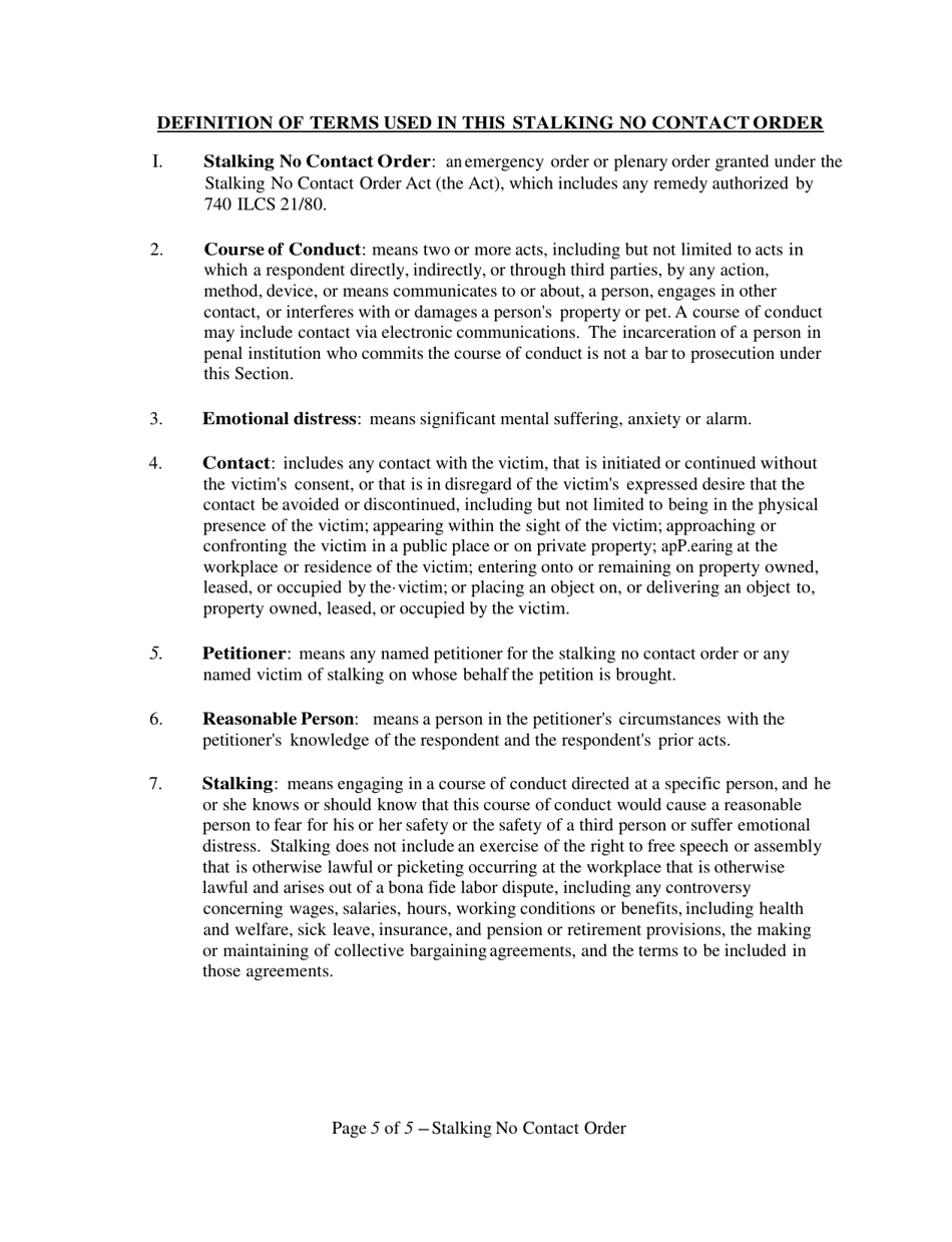 Stalking No Contact Order - Jackson County, Illinois, Page 5