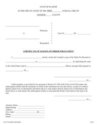 Document preview: Certificate of Mailing of Order for Payment - Jackson County, Illinois