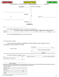 Document preview: Subpoena - Jackson County, Illinois