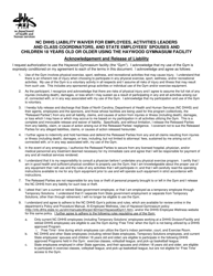Form DHHS-0003 &quot;Liability Waiver for Employees, Activities Leaders and Class Coordinators, and State Employees' Spouses and Children 18 Years Old or Older Using the Haywood Gymnasium Facility&quot; - North Carolina