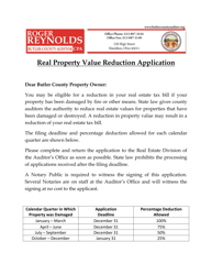 Document preview: Form DTE26 Application for Valuation Deduction for Destroyed or Damaged Real Property - Butler County, Ohio