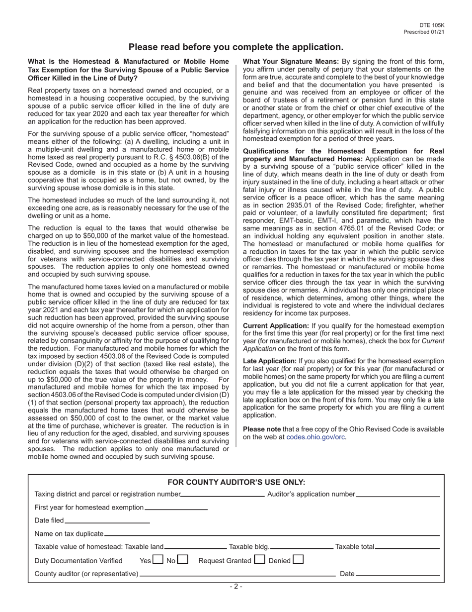 Form DTE105K Fill Out, Sign Online and Download Printable PDF, Butler