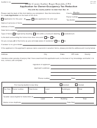 Form DTE105C &quot;Application for Owner-Occupancy Tax Reduction&quot; - Butler County, Ohio