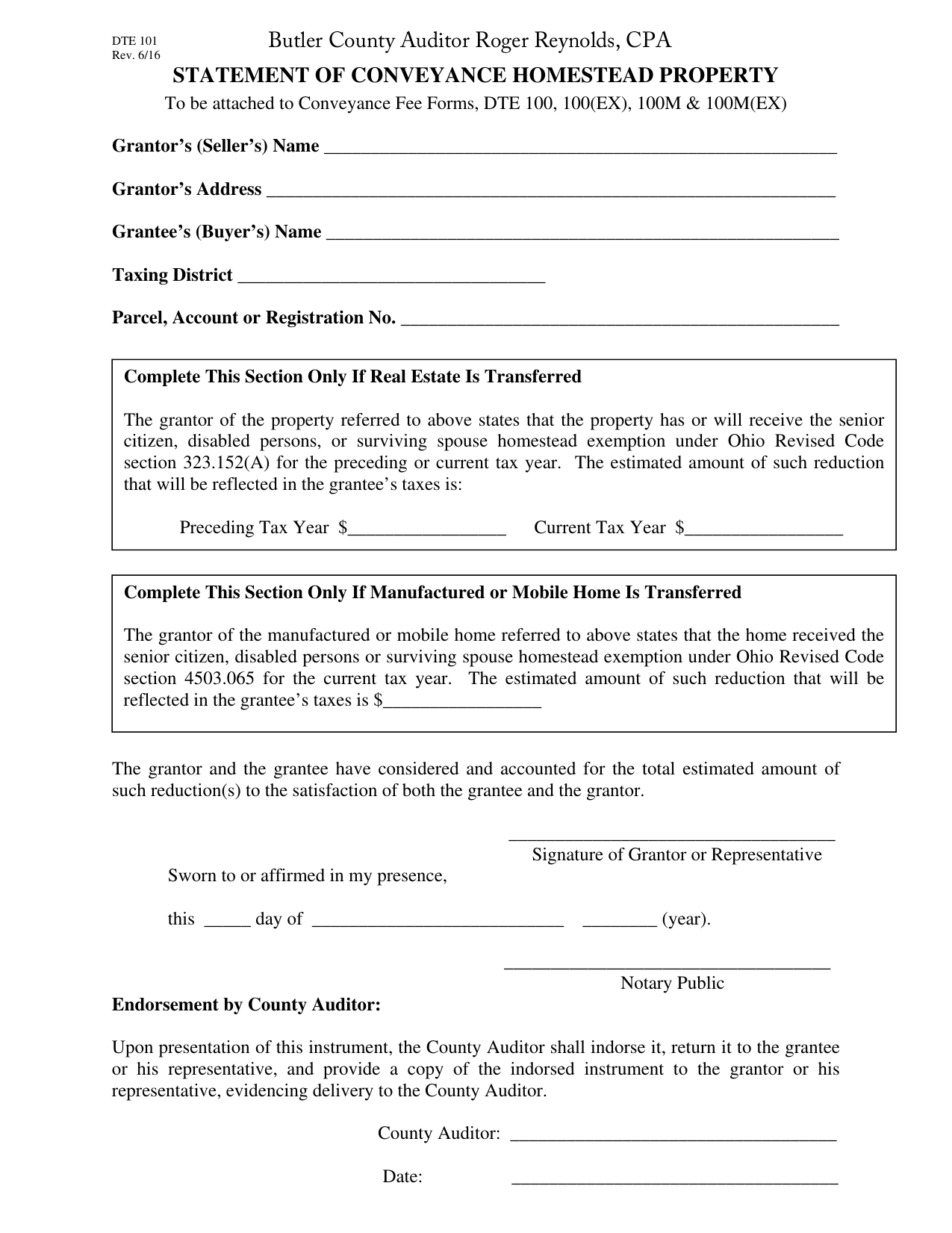 Form DTE101 Download Fillable PDF or Fill Online Statement of ...