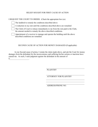 Tenant&#039;s Application for Order to Compel Repairs, Reduce Periodic Rent, Release Rent to Make Repairs, Appoint Receiver and/or for Money Damages - Cuyahoga County, Ohio, Page 2