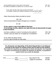 Rent Deposit Checklist - Cuyahoga County, Ohio (English/Spanish), Page 2