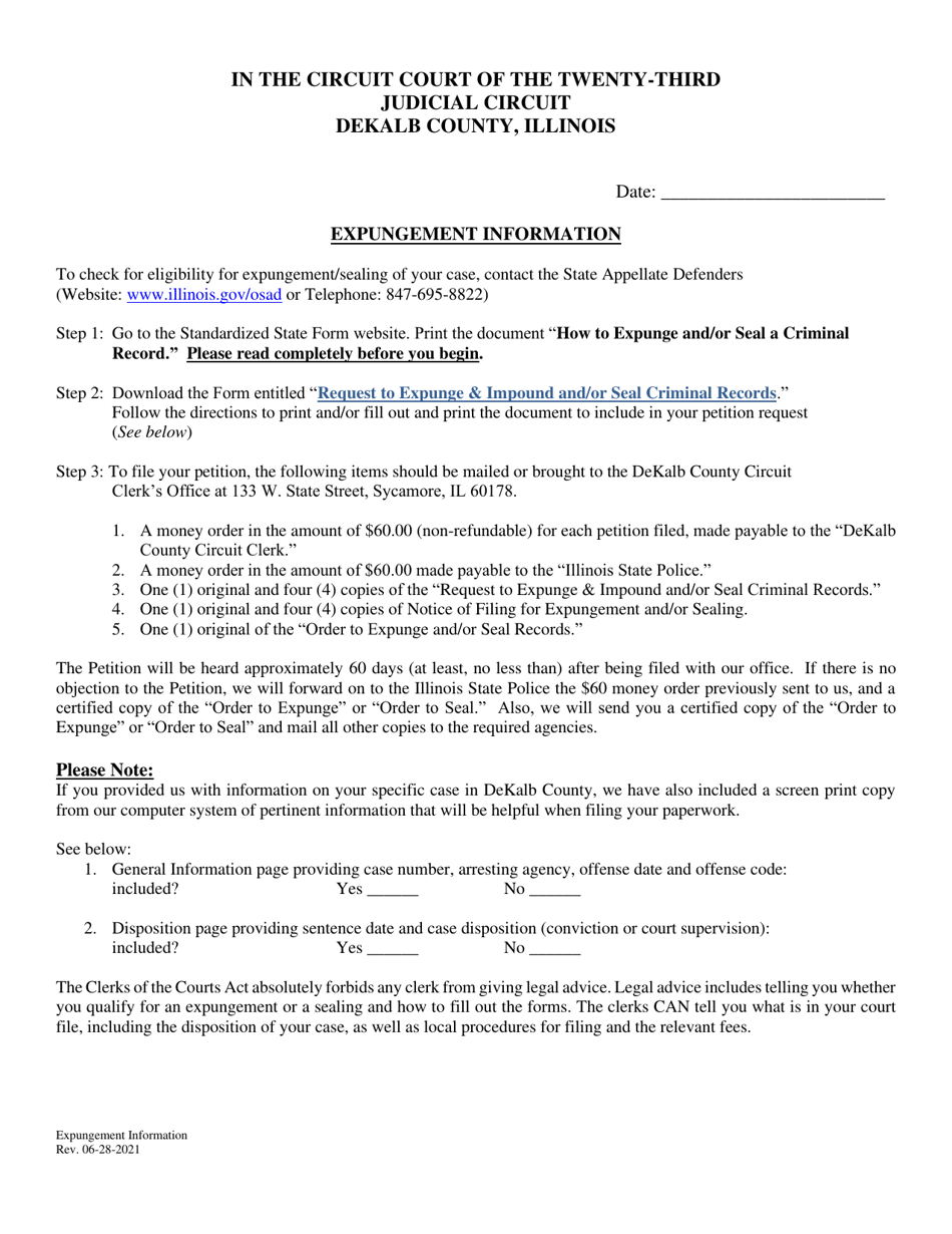 Expungement Information - DeKalb County, Illinois, Page 1