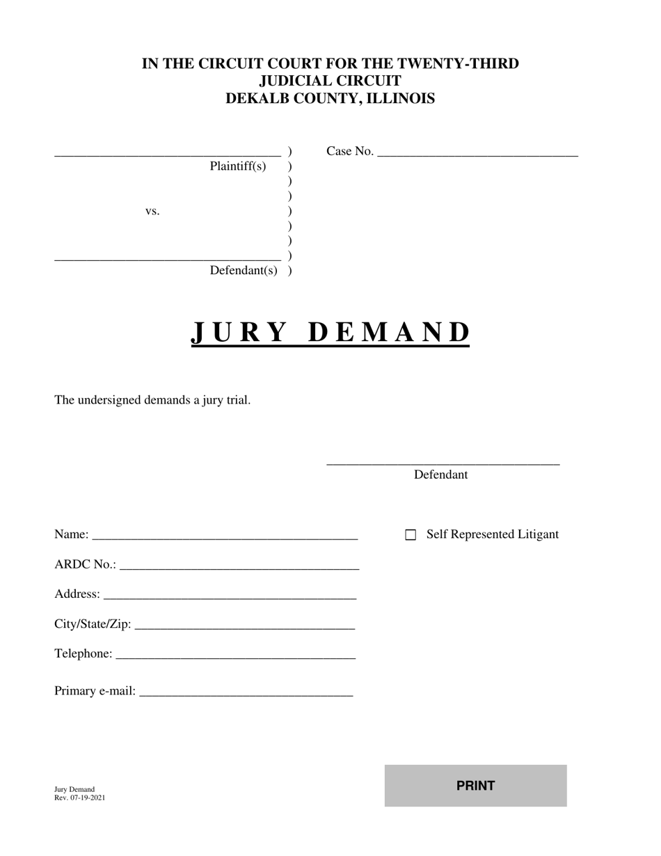 Jury Demand - DeKalb County, Illinois, Page 1