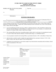 Document preview: Petition for Hearing - DeKalb County, Illinois