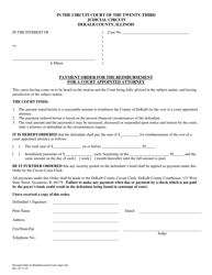 Document preview: Payment Order for the Reimbursement for a Court Appointed Attorney - DeKalb County, Illinois