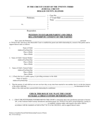 Document preview: Petition to Establish Parent and Child Relationship by Consent of the Parties - DeKalb County, Illinois