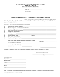 Document preview: Third Party Respondent Answer to Citation Proceedings - DeKalb County, Illinois