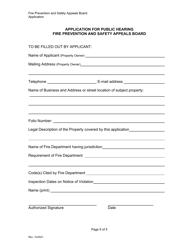 Fire Prevention and Safety Appeals Board Application for Public Hearing - Miami-Dade County, Florida, Page 5