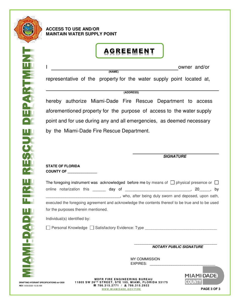 Drafting Hydrant Specifications - Miami-Dade County, Florida, Page 3