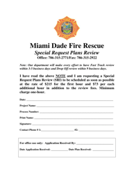 Special Request Plans Review - Miami-Dade County, Florida