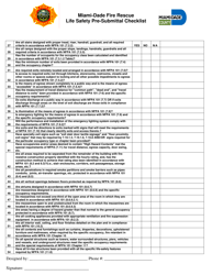 Life Safety Pre-submittal Checklist - Miami-Dade County, Florida, Page 2
