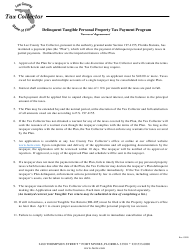 Delinquent Tangible Personal Property Tax Payment Plan Application - Lee County, Florida