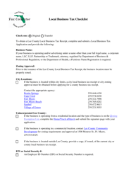 Document preview: Form 100 Local Business Tax Checklist - Lee County, Florida