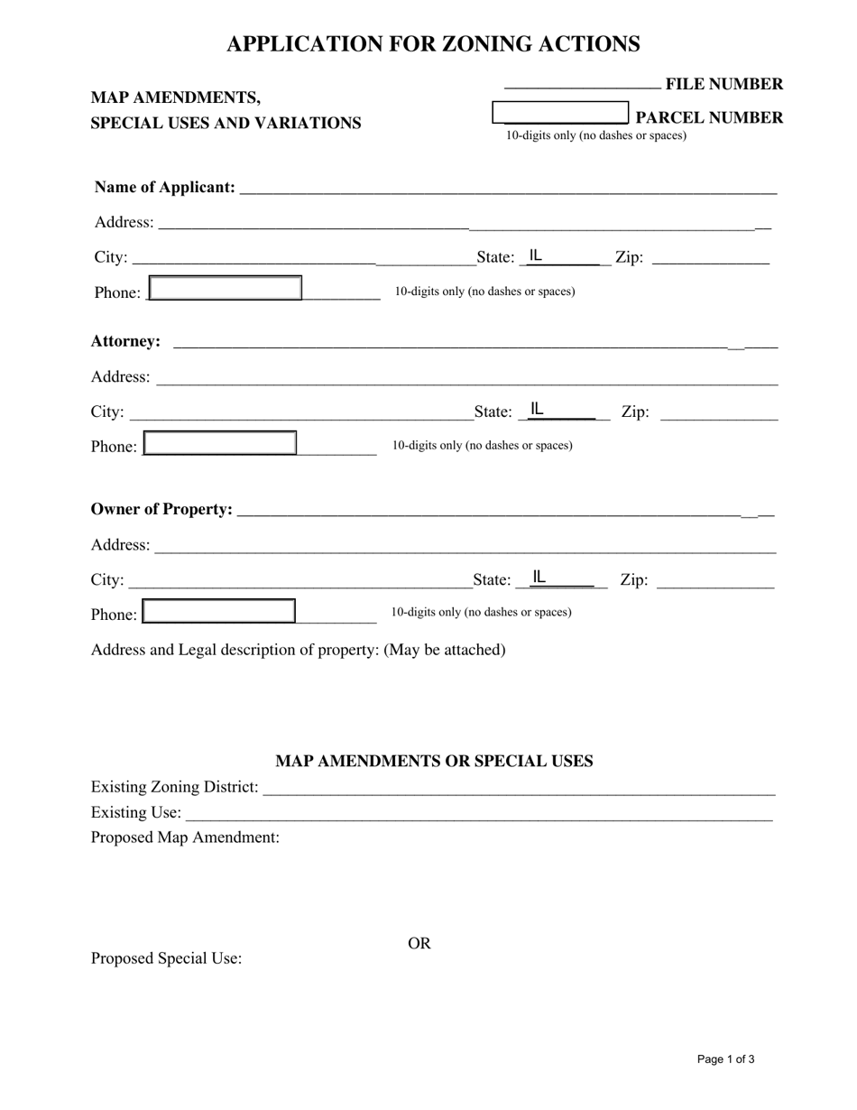 Application for Zoning Actions - DeKalb County, Illinois, Page 1