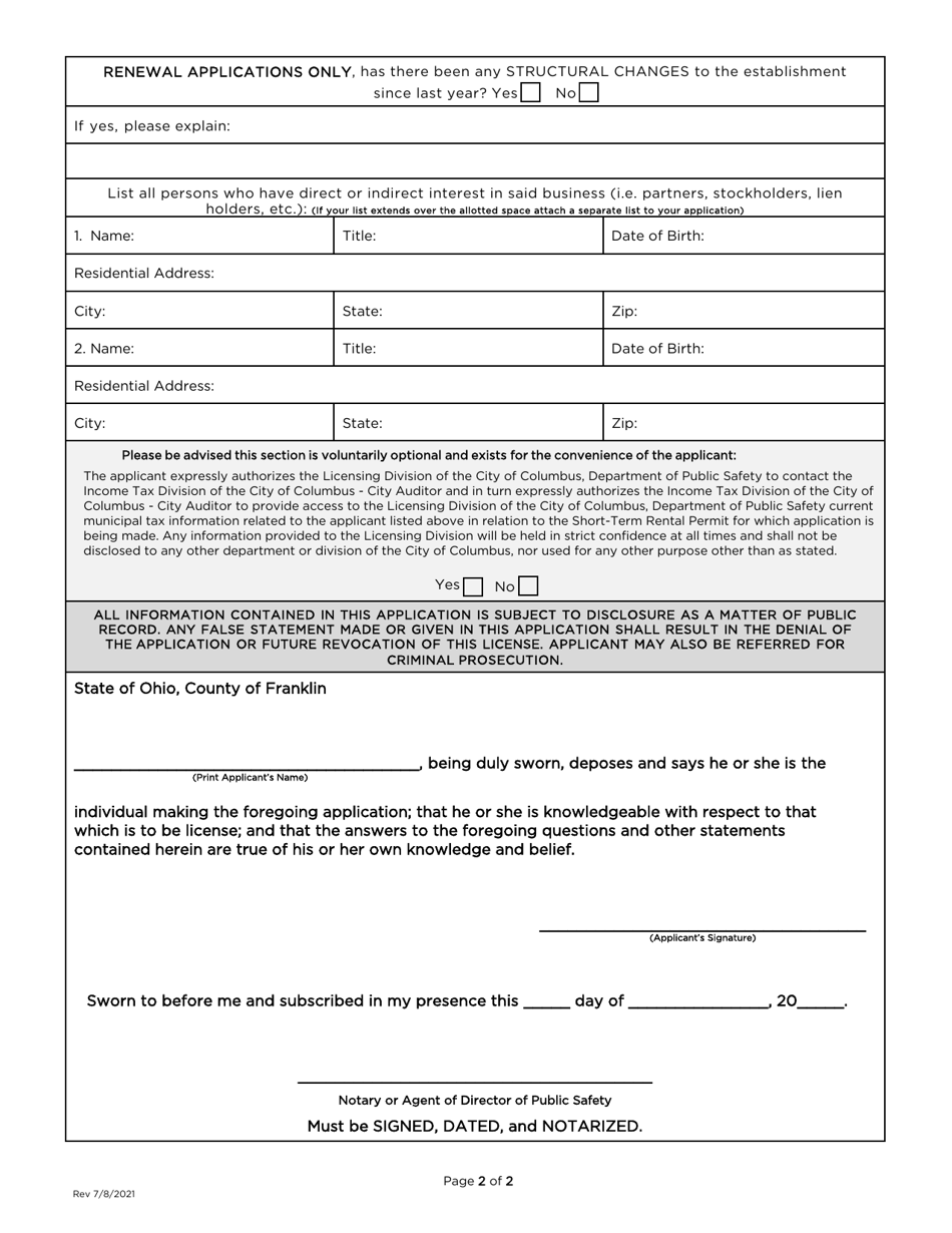 Billiard Room Application - City of Columbus, Ohio, Page 4