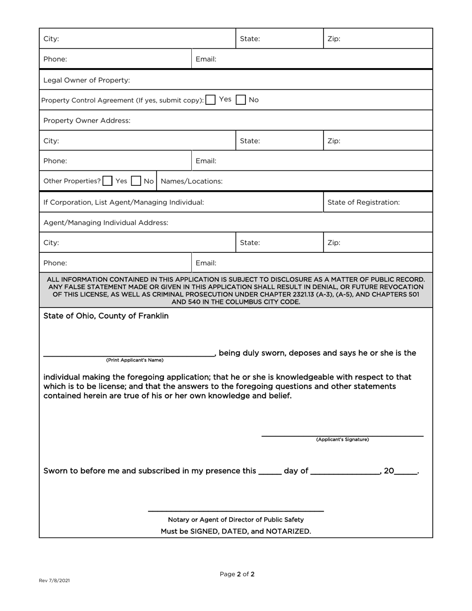 Hotel / Motel Application - City of Columbus, Ohio, Page 4
