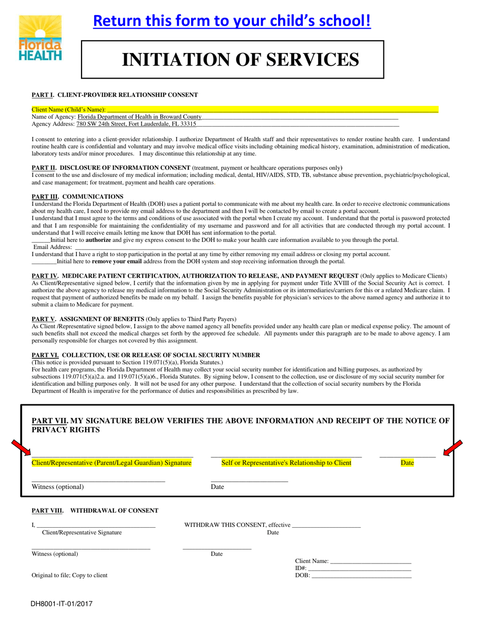 Dental Sealant Program Consent Form - Broward County, Florida, Page 4