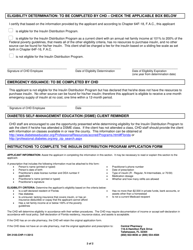 Form DH2105-CHP Insulin Distribution Program Application - Florida, Page 2