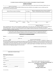 Form V03 Application for a Death Certificate or Letter of No Record - County of San Diego, California, Page 2