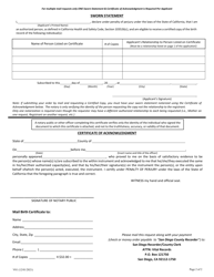 Form V01 Application for a Birth Certificate or Letter of No Record - County of San Diego, California, Page 2