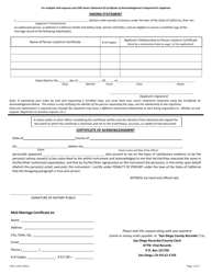 Form V02 Application for a Marriage Certificate, Letter of Confirmation of Marriage, or Letter of No Record - County of San Diego, California, Page 2