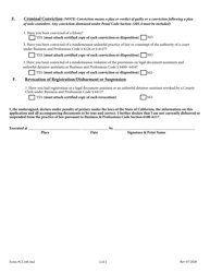 Form CC106 Individual Certificate of Registration as an Unlawful Detainer Assistant - County of San Diego, California, Page 2