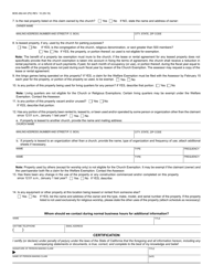 Form BOE-262-AH Church Exemption - Conty of San Diego, California, Page 2
