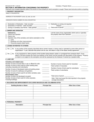 Form BOE-265 Cemetery Exemption Claim - County of San Diego, California, Page 2