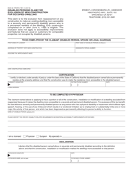 Form BOE-63 Disabled Persons Claim for Exclusion of New Construction for Occupied Dwelling - County of San Diego, California