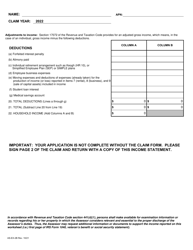 Form AS-EX-2B Disabled Veterans&#039; Exemption Household Income Worksheet - County of San Diego, California, Page 2