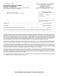 Form BOE-261-G Claim for Disabled Veterans&#039; Property Tax Exemption - County of San Diego, California