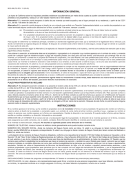 Instructions for Form BOE-266 Claim for Homeowners' Property Tax Exemption - County of San Diego, California (English/Spanish), Page 2