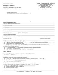 Document preview: Form BOE-267-S Religious Exemption - County of San Diego, California